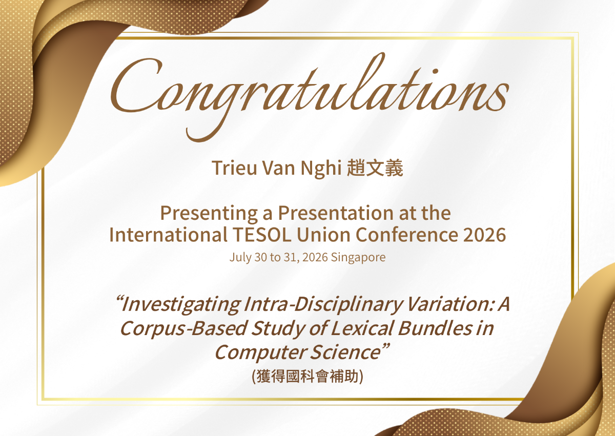 Congratulations to Trieu Van Nghi on Presenting at the International TESOL Union Conference 2026